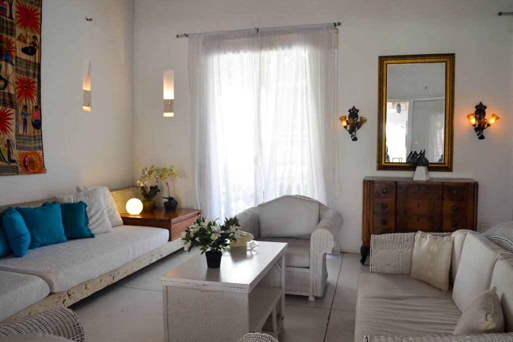 Living room and beds