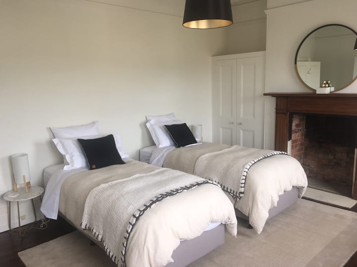 First floor long single beds with city views