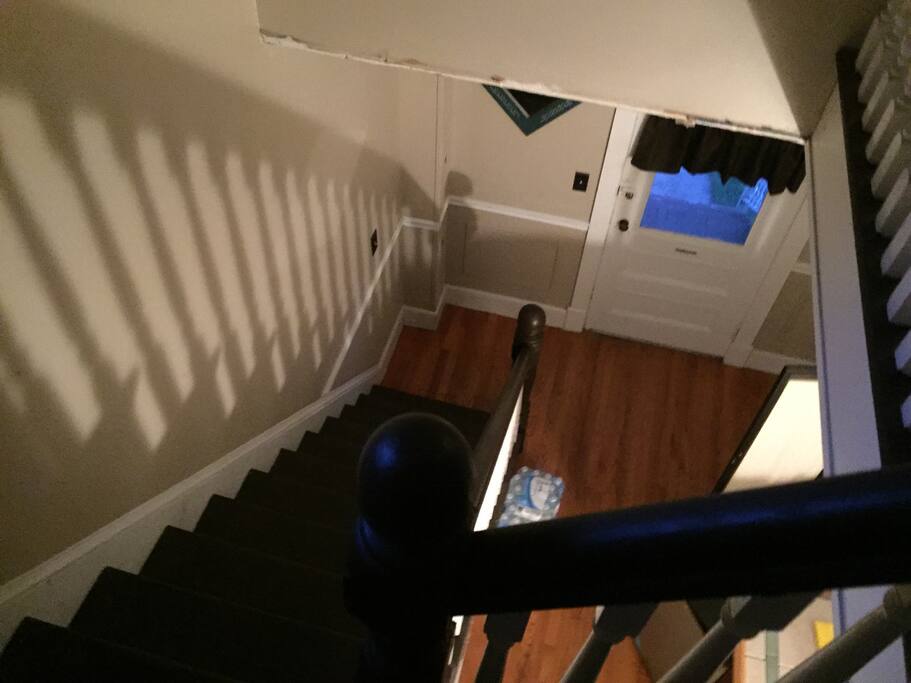 The stairway and private entrance way.