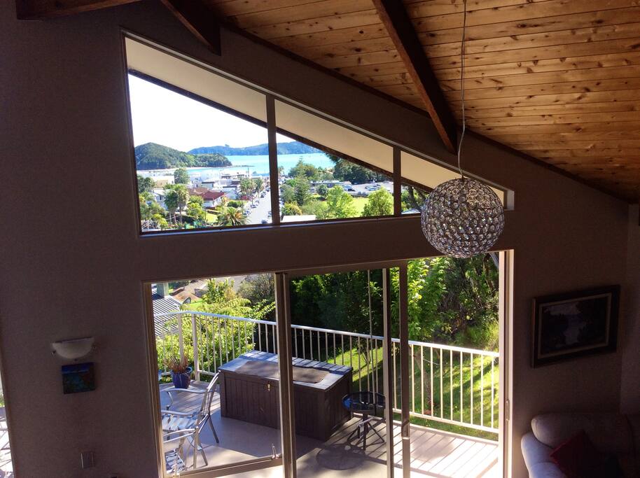 view coming down the stairs