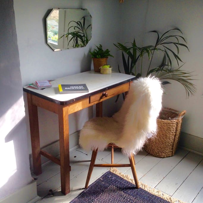 A desk by the window