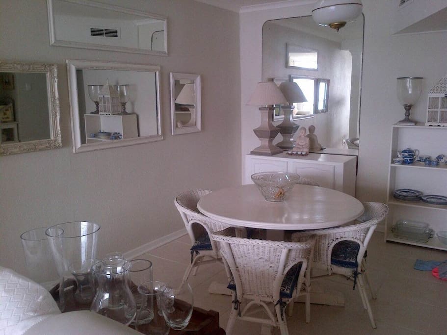 Open plan lounge and dining room.