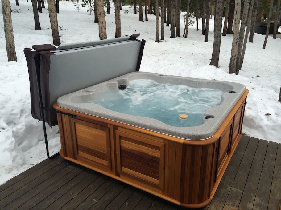 Brand new hot tub on back deck