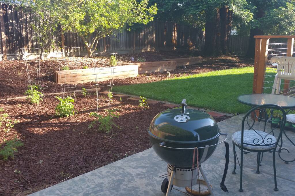 Huge private backyard, set up for BBQ!