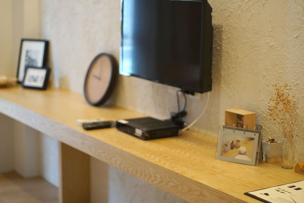 Working table with LED TV