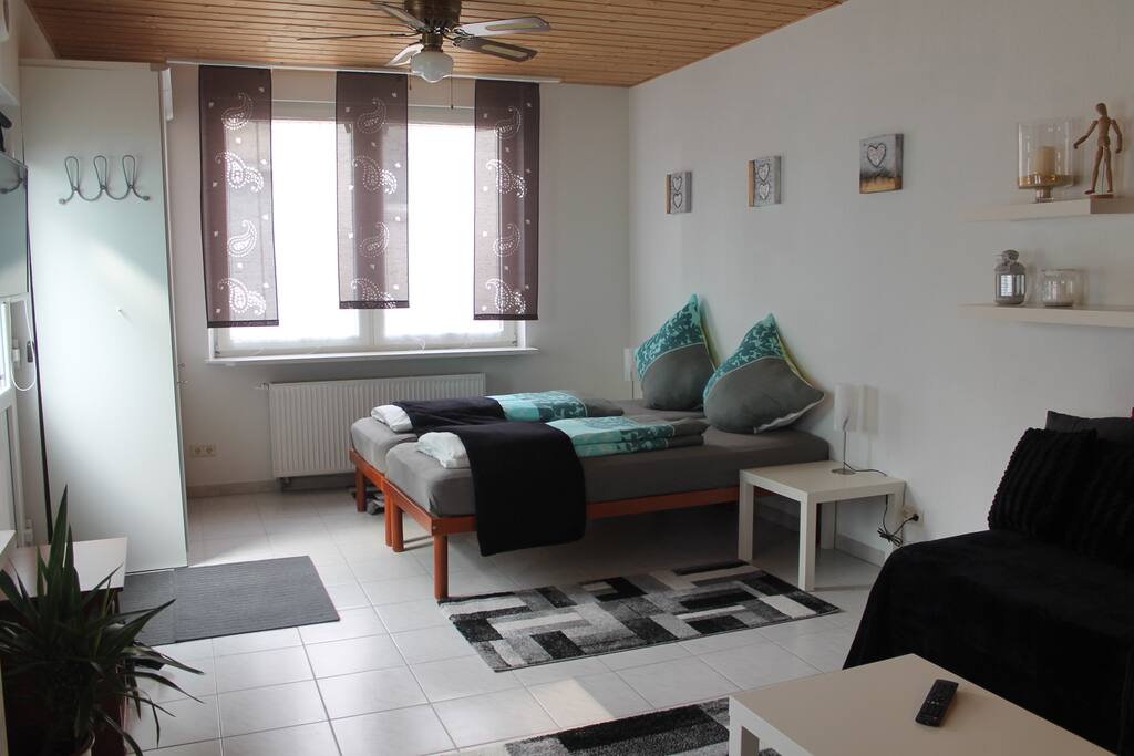 Das Appartment hat eine offenre Raumgestaltung