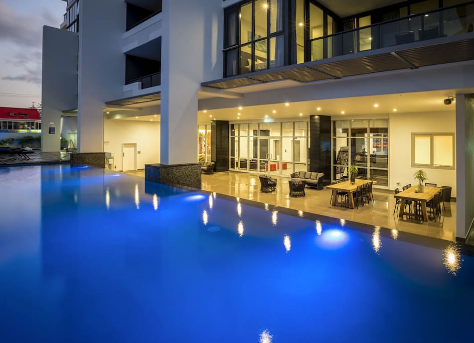 Pool area, pool, spa and BBQ areas