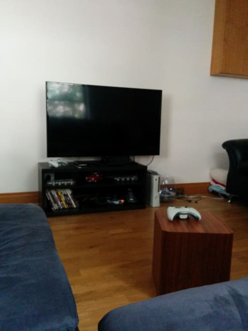 Large screen, with XBox, Apple TV and Chromecast.