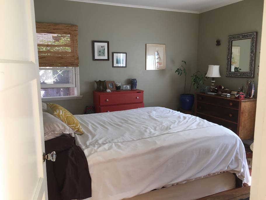 Master bedroom with queen bed.