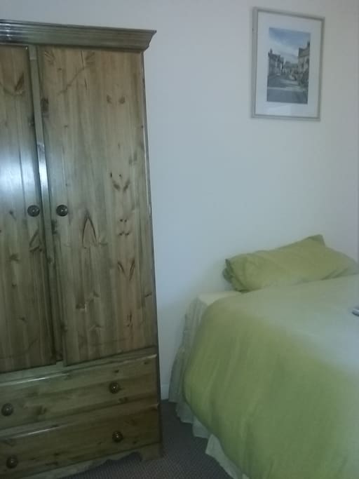 This is a single room with a double bed. So ideal for one person. It has a window, drawers and small desk and chair. It's OK for a couple of nights for 2 people to share as a small double.