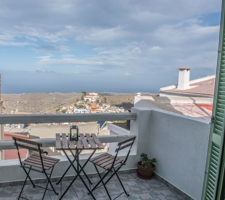 Veranda with amazing view to the castle