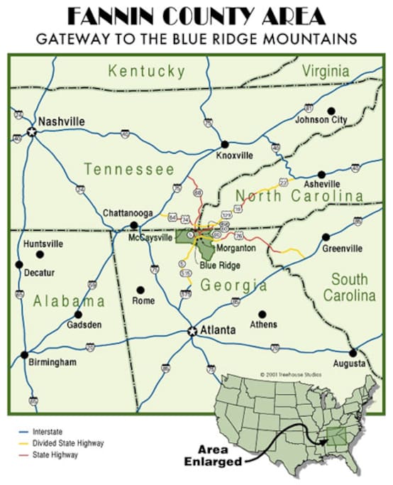 Convenient GA, NC and TN location.