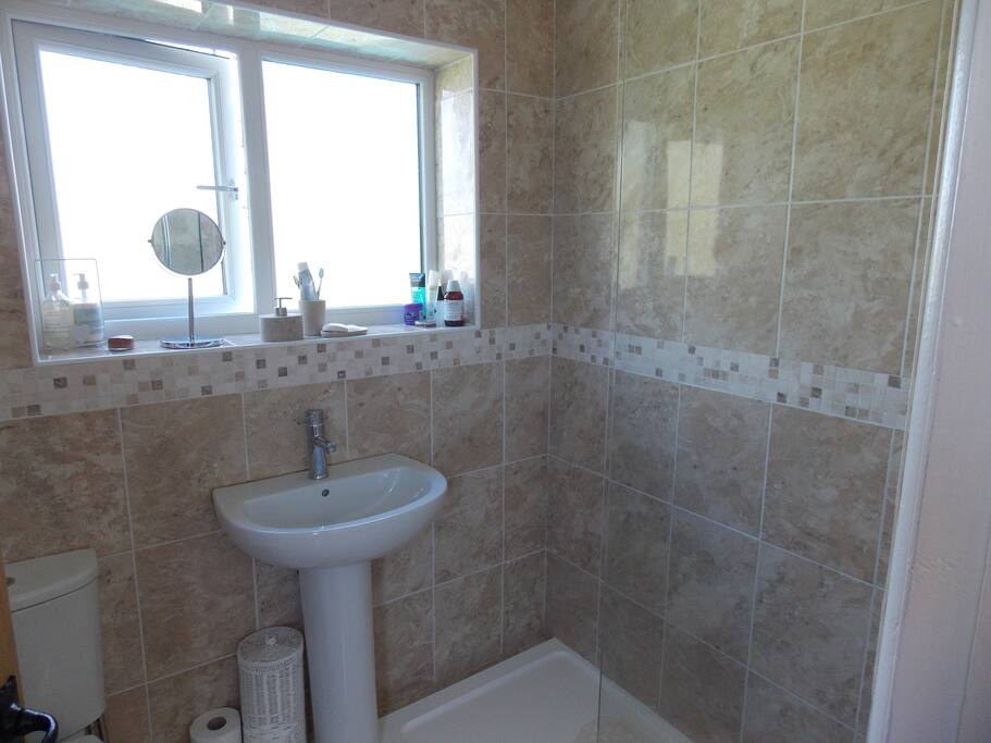 New bathroom with step in shower