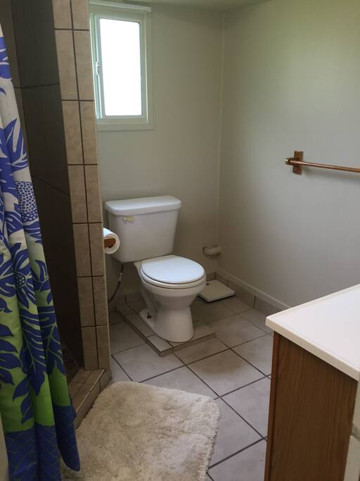 Entrance view of good sized bathroom