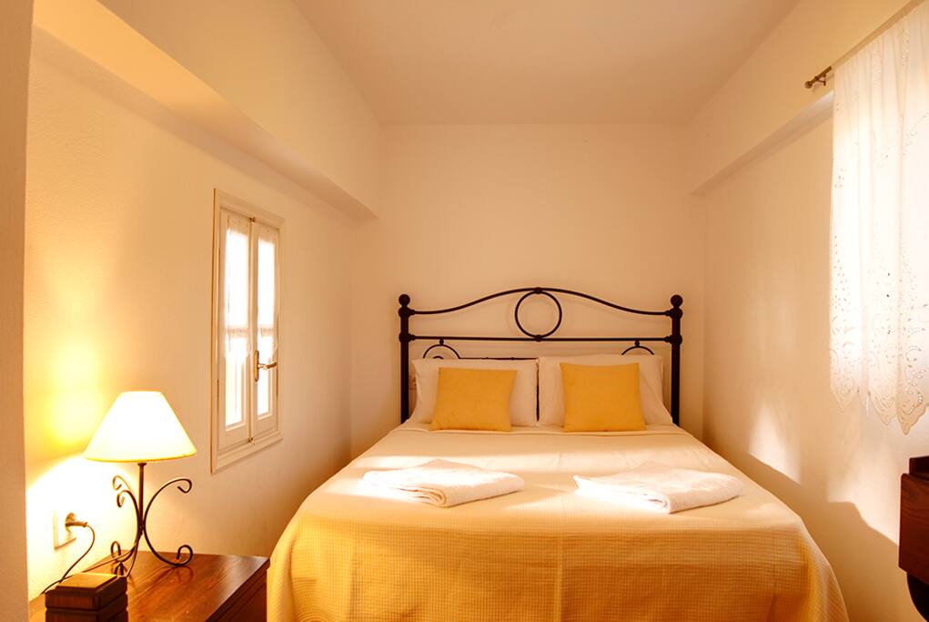 upper level bedroom with double bed
