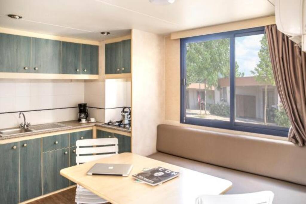Dining area/fully equipped Kitchenette inside the Bungalow