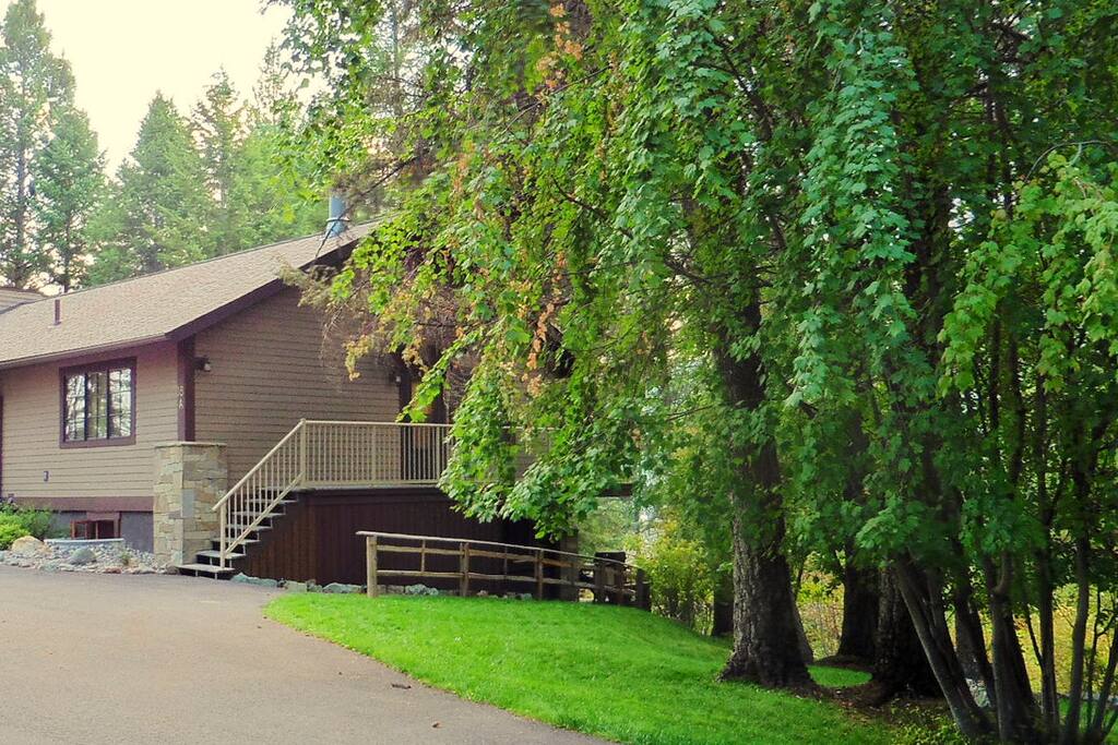 The condo is just behind the trees and has plenty of parking.