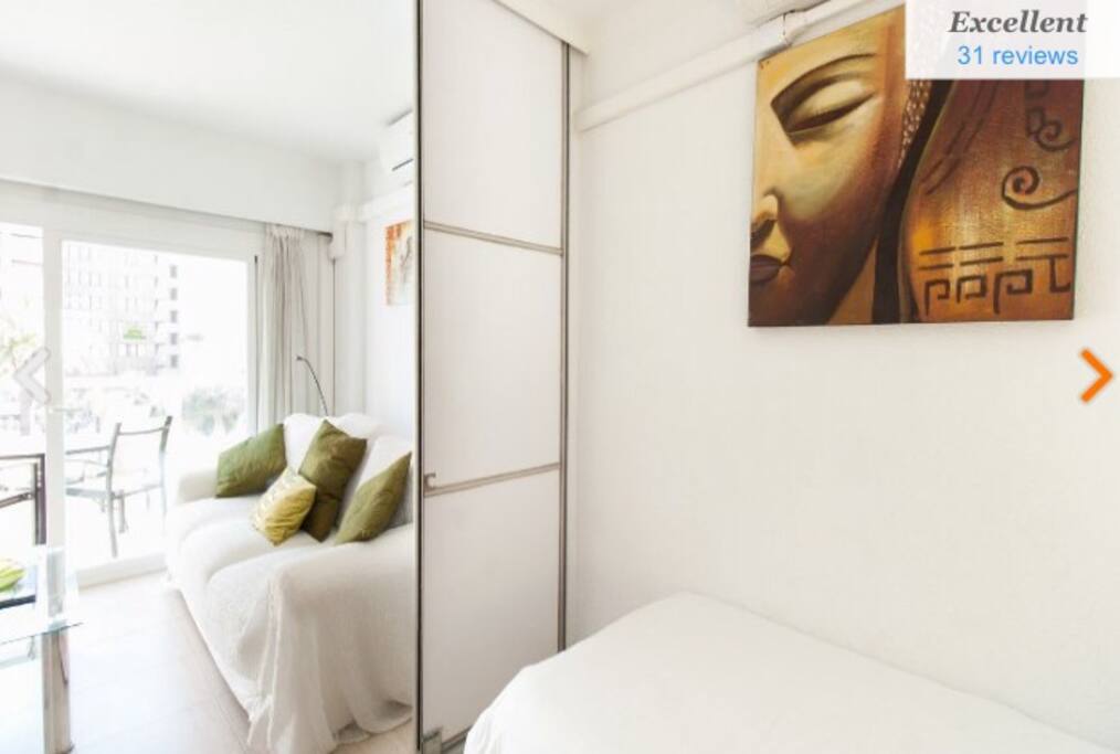 Bedroom With Door Open leading on to Lounge
