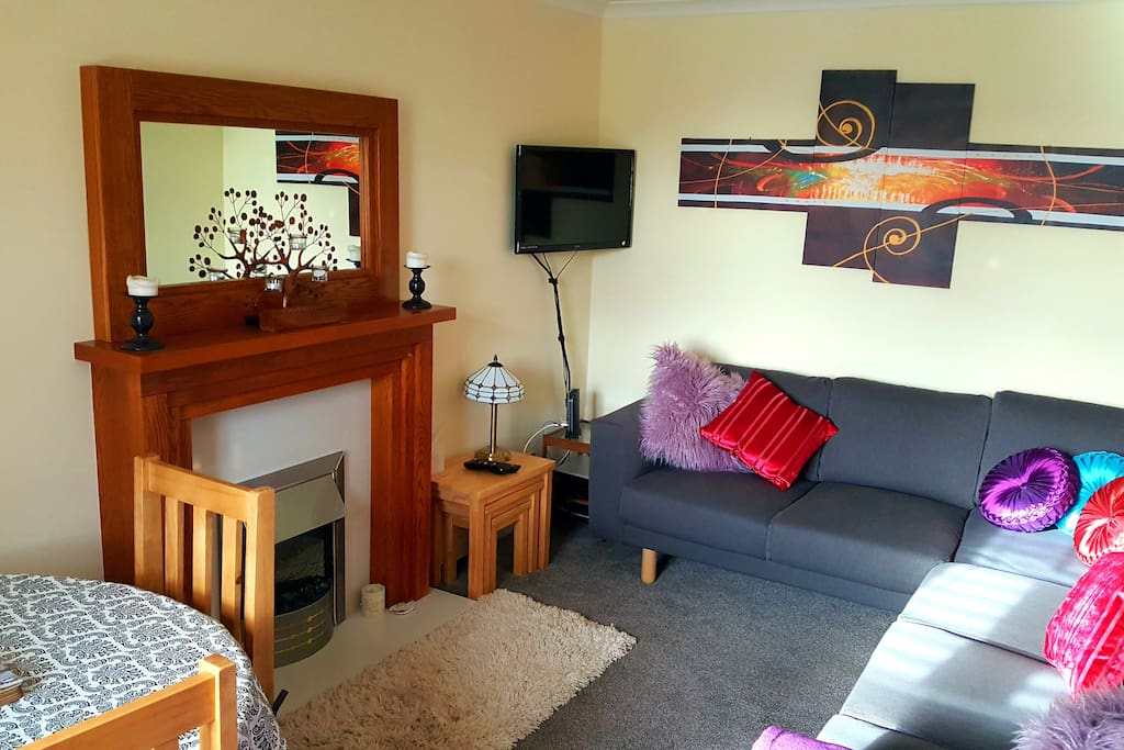 Living room with dining table