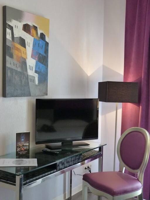 Catch a show on the flatscreen TV!