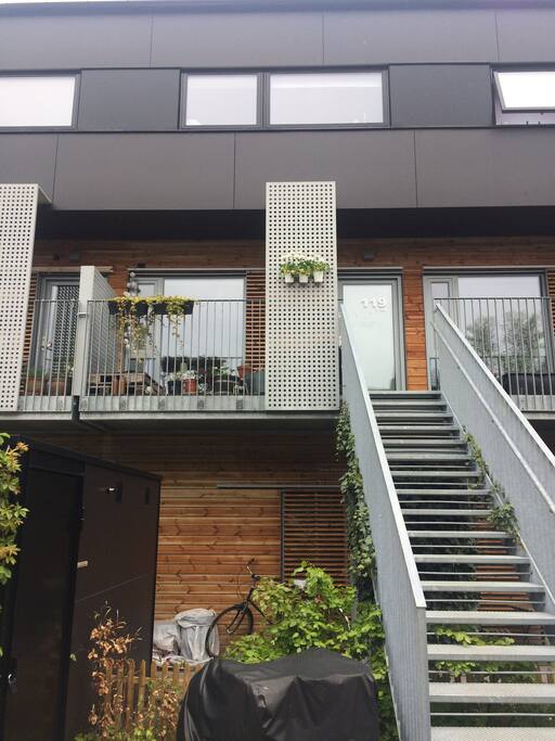 Entrance and front balcony