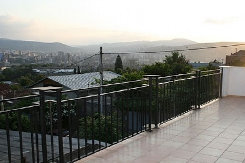 Terrace. view on the city