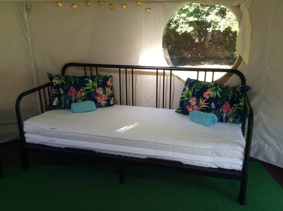 This day bed pulls out into a roomy double bed.