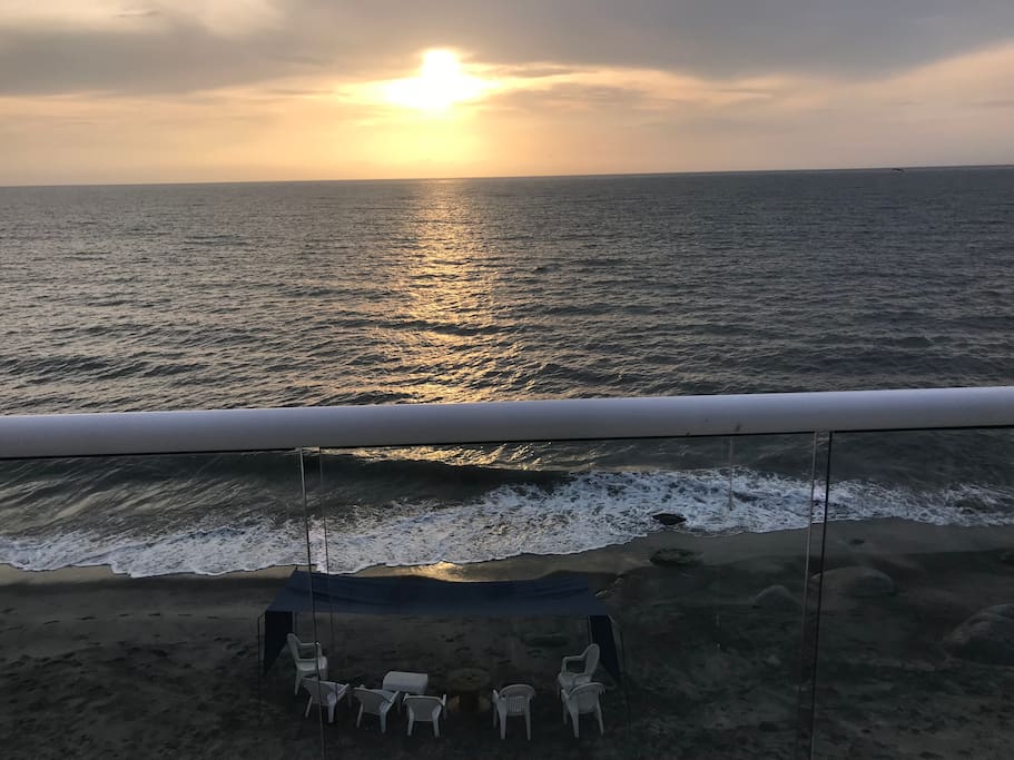 Every morning the tent and chairs will be set up for our guests to enjoy the private beach.