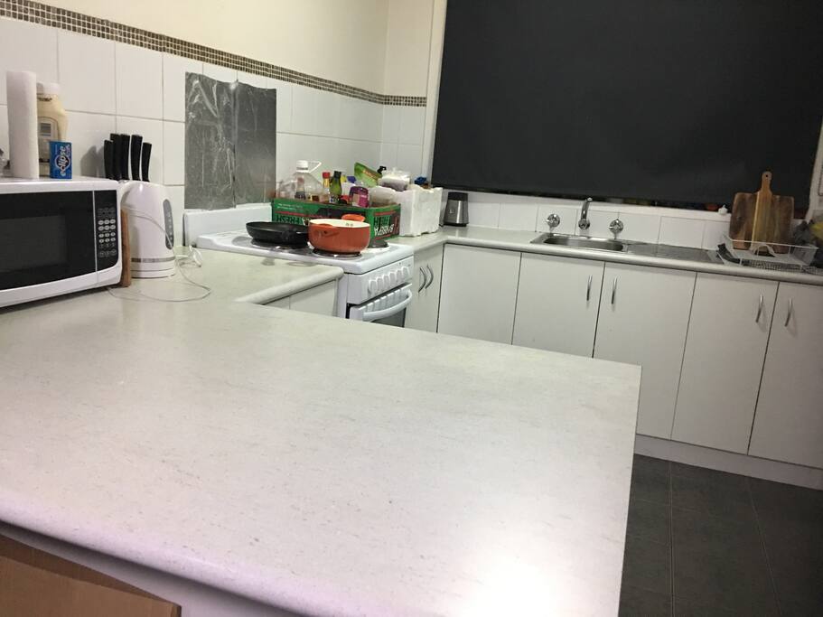 Kitchen. Includes all the utensils and microwave oven.