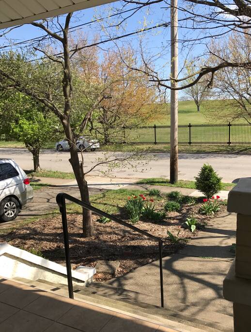 Front porch view of the historic Louisville Water Company.