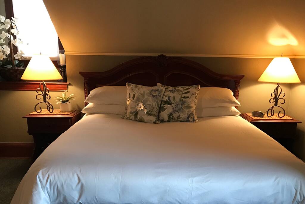 Comfortable king sized bed.