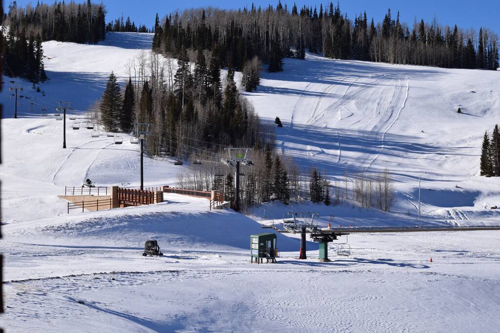 The view of the Wildflower lift off the back deck of the condo.