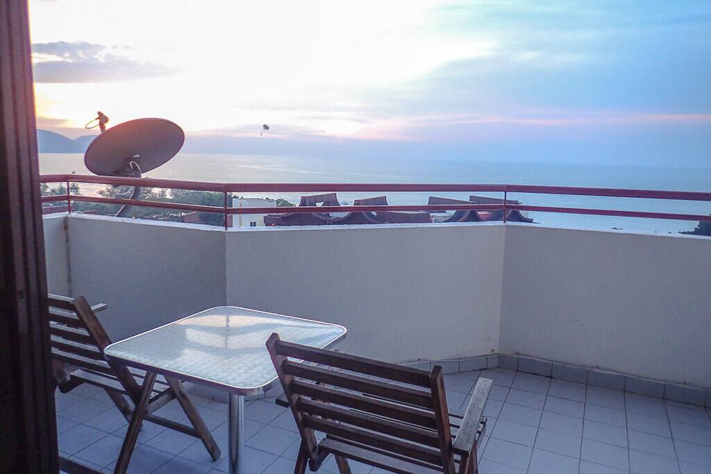 Sea view at sunset.