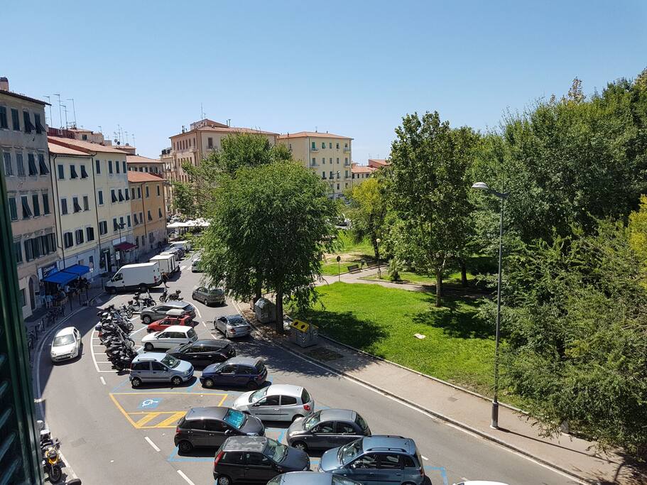Vista della Piazza Mazzini dalla sala