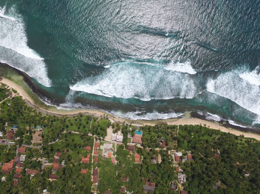 Aerial shot of the villa