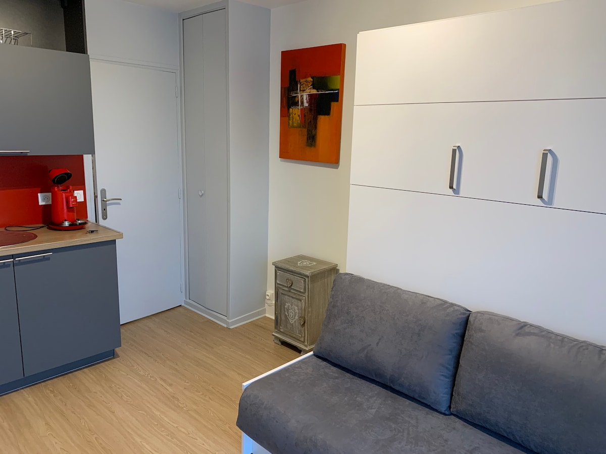 Popular Airbnb listing: Studio in waterfront residence with south-facing balcony in Cabourg