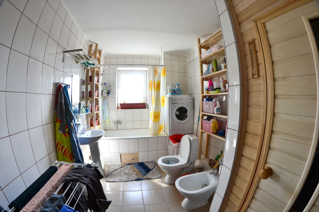 bathroom and sauna