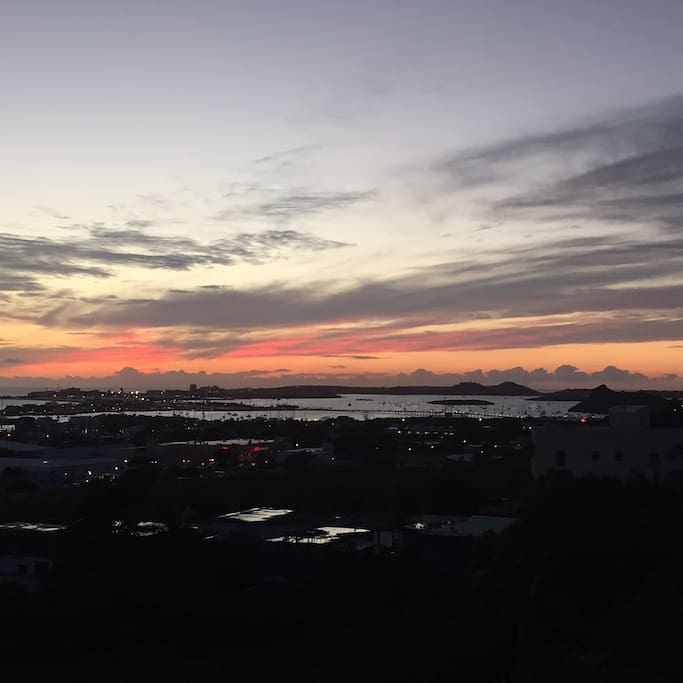 Sunset view from the balcony.