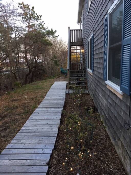 Walkway from reserved parking space