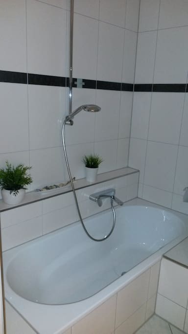 Im Bad gibt es noch eine extra Dusche, ein WC natürlich auch und ein separates Gäste-WC