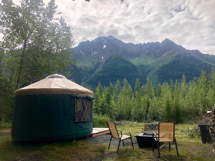 River front yurt with a view