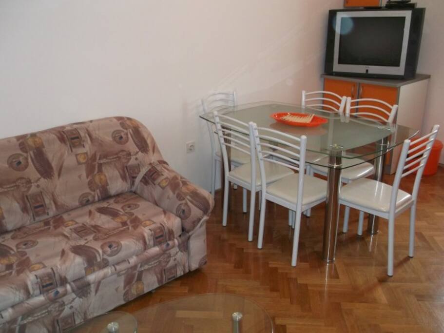 Living room and kitchen