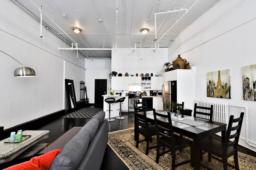 Living, dining area and kitchen