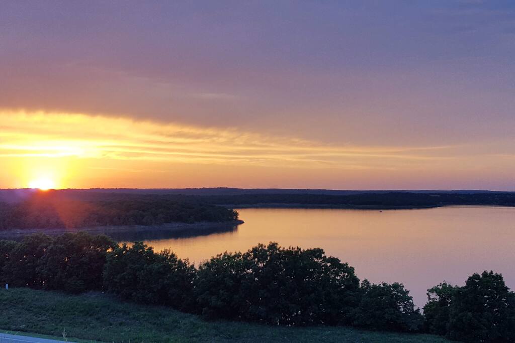 View from the house at sunset