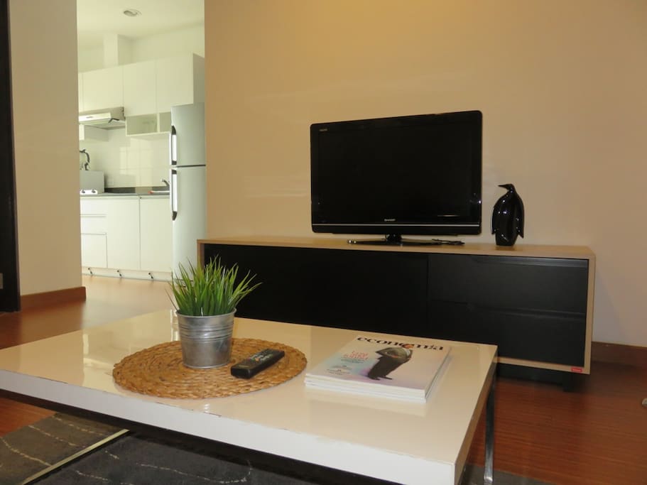 Living room with flat TV
