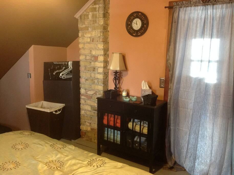 Closet box and knee wall storage.