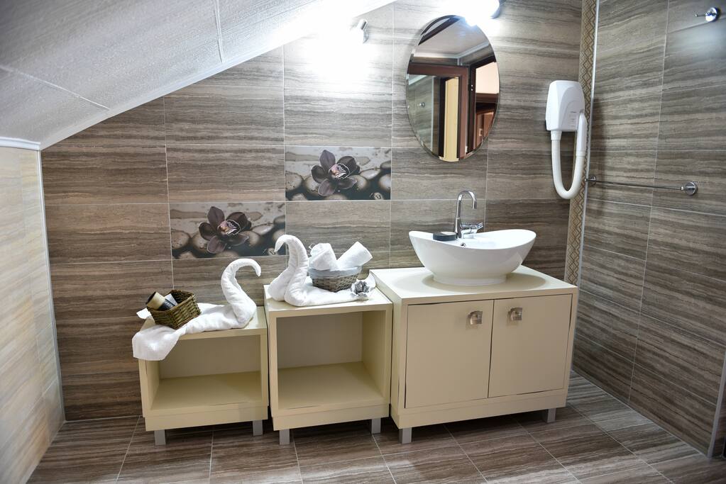 Bathroom for a hot shower!