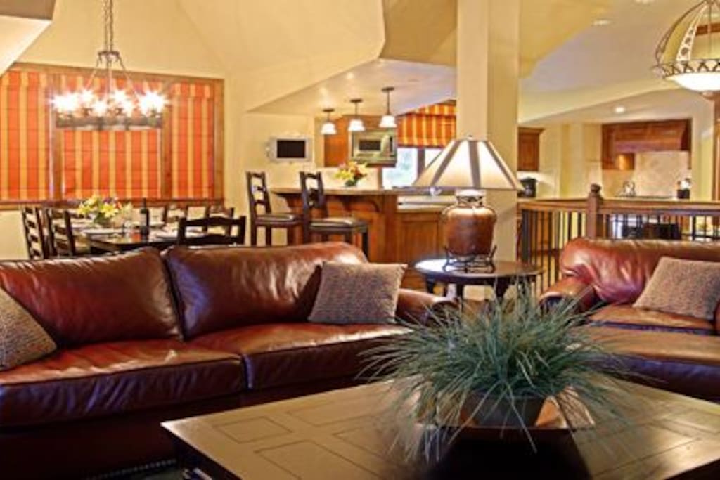 Living room with open kitchen