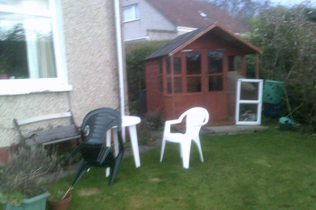 A place to sit outside if it's nice weaather.