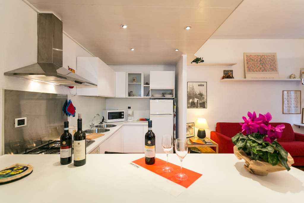 The kitchen is equipped with all you need to prepare your own meals (pots, dishes, cutlery, glasses....)